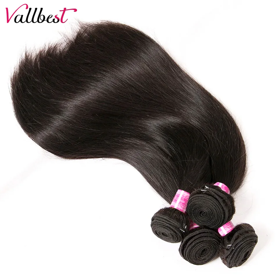 Vallbest Straight Human Hair Bundles 8-32 Inch Hair Weave Brazilian Straight Hair Bundles Human Hair Extensions Can Be Dyed