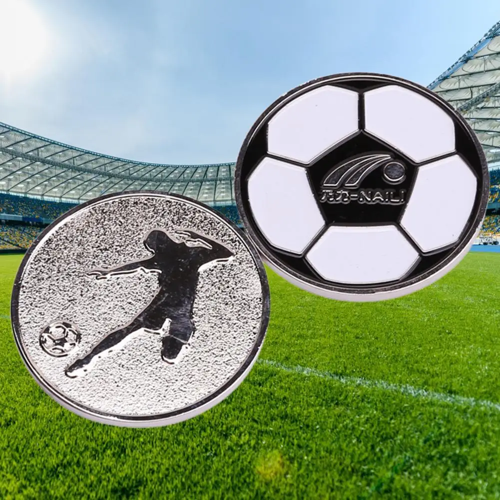 Soccer Toss Coins Alloy Football Referee FlipCoins Relief Rust-free Visible Two-sided Judge FlipCoins Soccer Supplies