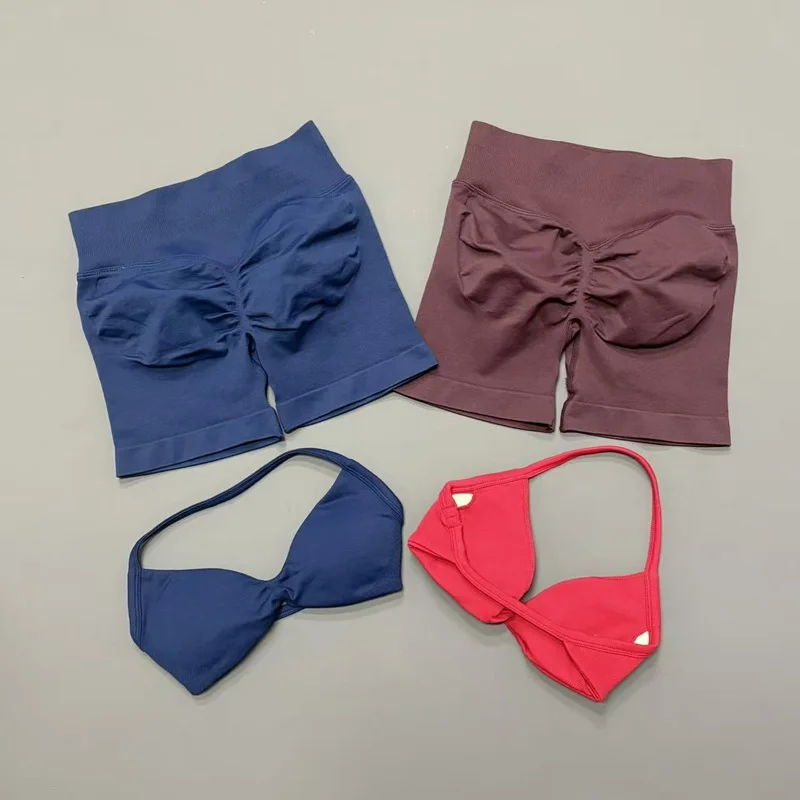 2PCS HISTELLO Seamless Gym Yoga Set Push Up Bra Scrunch Butt Lift Leggings Body Shaping Breathable Comfort Yoga Women Wear