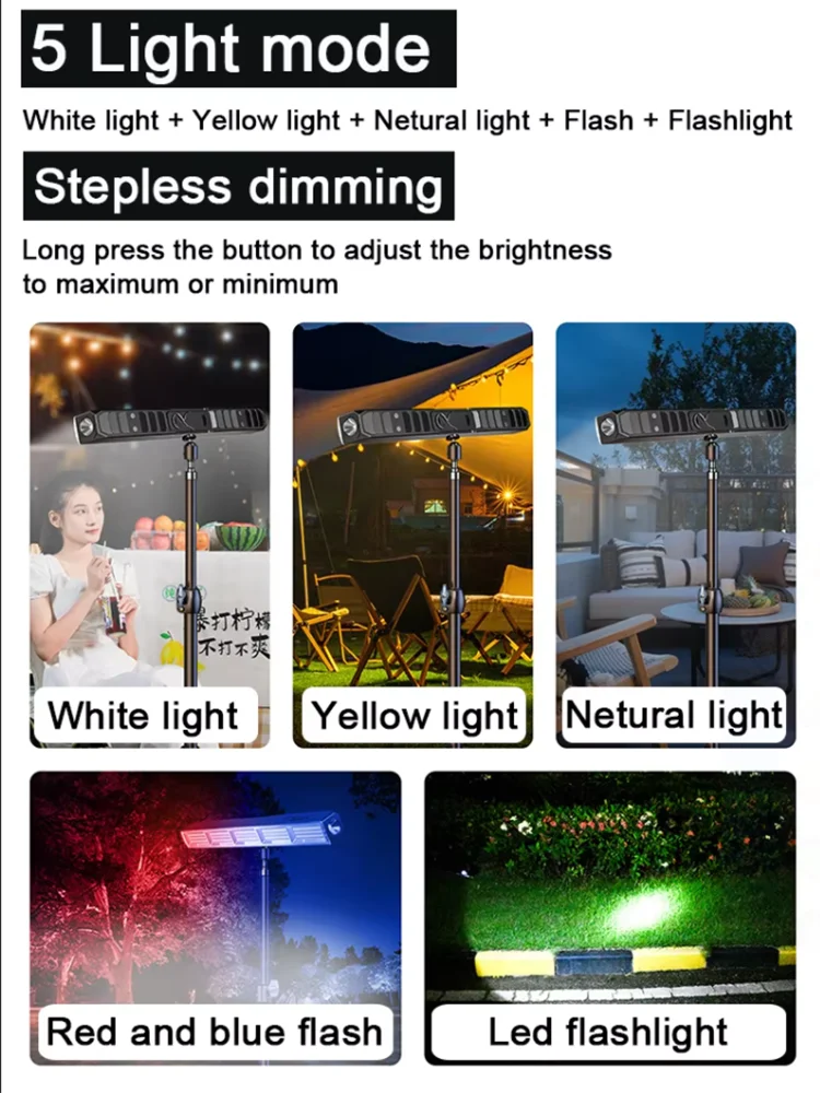 High Power Magnetic LED Light Bar 2026 New Portable USB Rechargeable Work Light 3 Modes IP66 Waterproof Emergency Power Bank