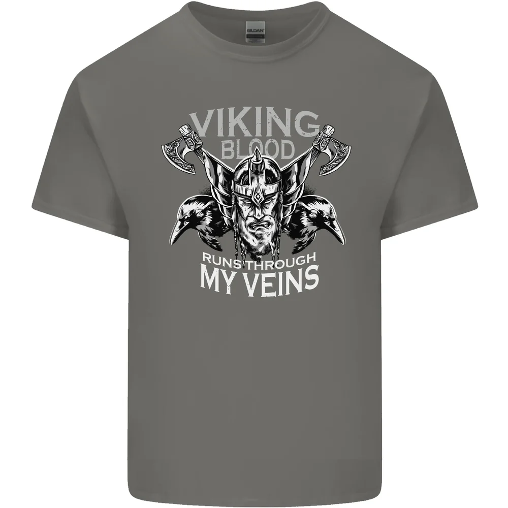 Vi król krew Odin Valhalla mitologia nordycka t-shirt 100% bawełniany z okrągłym dekoltem letni krótki rękaw w męska koszulka rozmiarze S-3XL