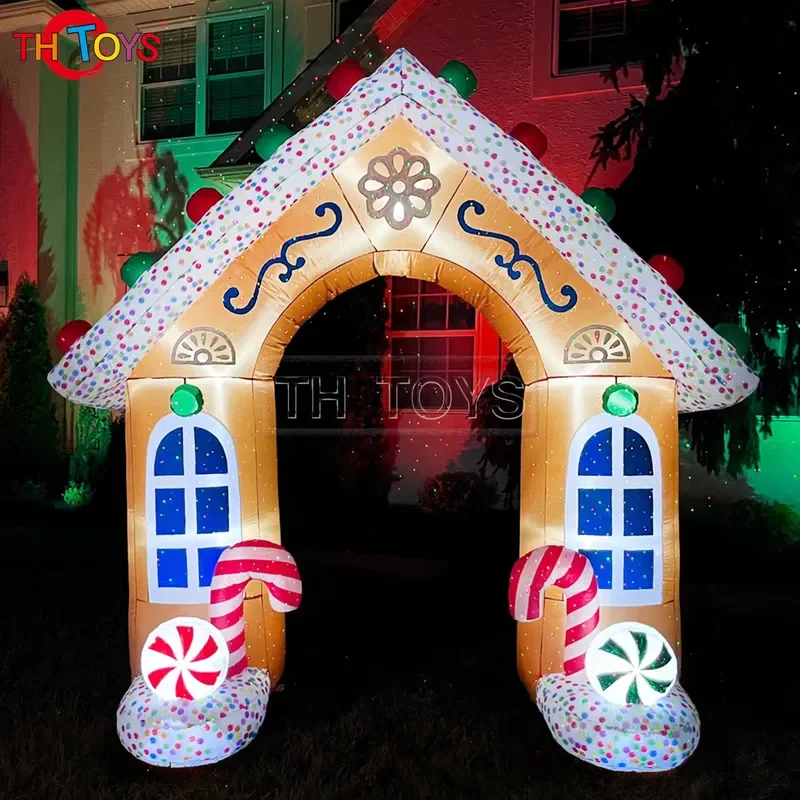 Inflatable Christmas Candy Cane Arch for Advertising and Event Decor Colorful Outdoor Decoration 3