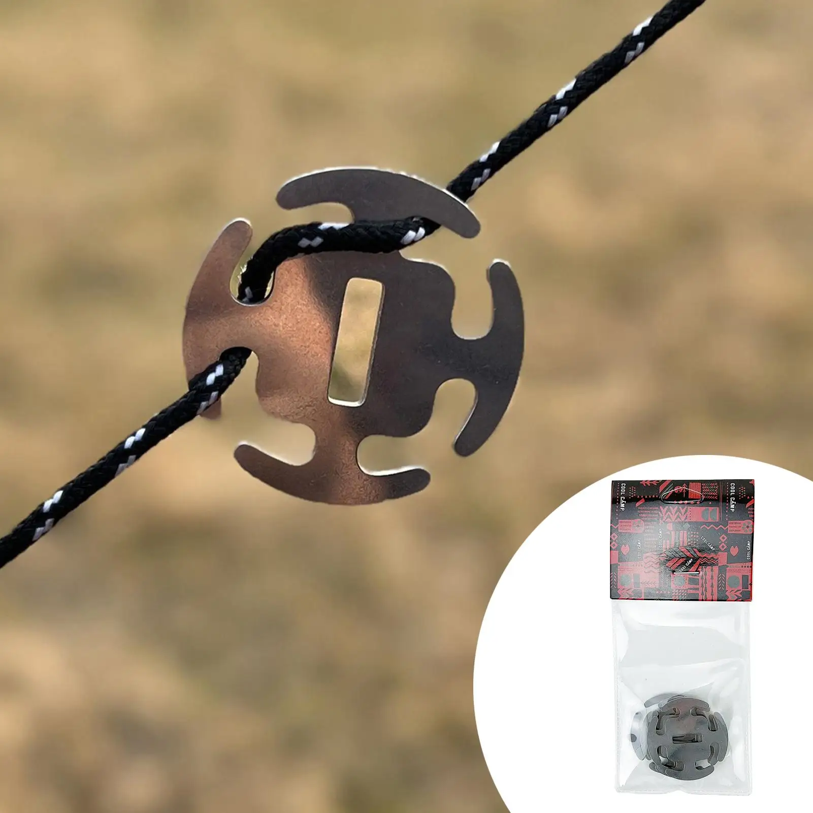 

Rope Tensioner Stainless Steel Adjustable Guyline Tightener for Tent Tarp Canopy, Outdoor Camping, Paracord Wind Rope Buckle