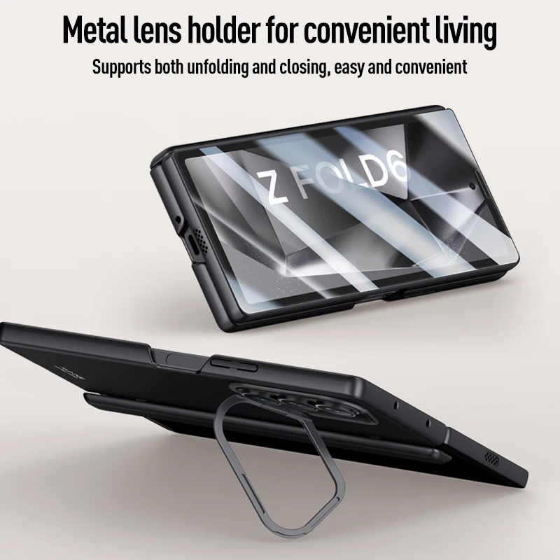For Samsung Galaxy Z Fold 6 Magsafe Case Transparent Hinge All-inclusive Folding Shockproof Magnetic Wireless Charging Cover