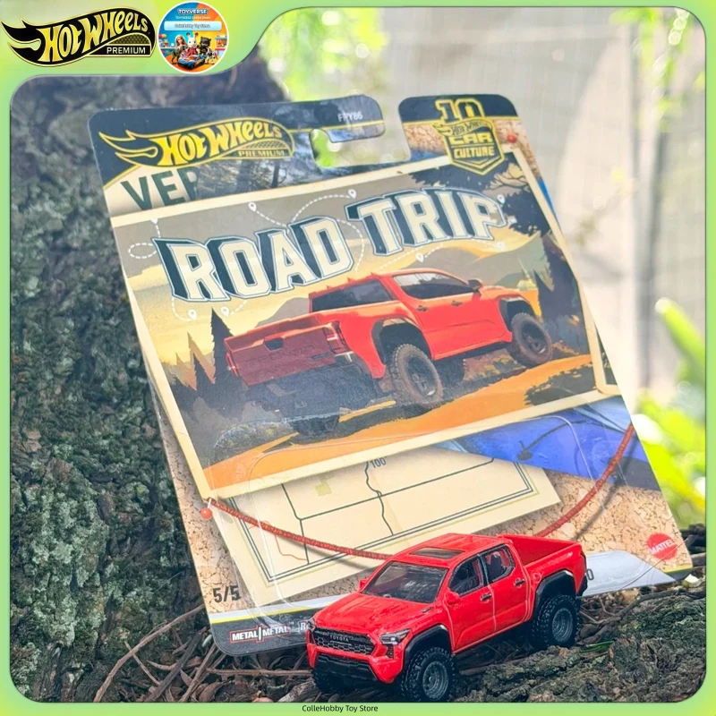 Hot Wheels Premium Car Culture Road Trip 2024 Toyota Tacoma Trd Pro Diecast Model Fpy86 1:64 Real Riders Metal Chassis Off-Road