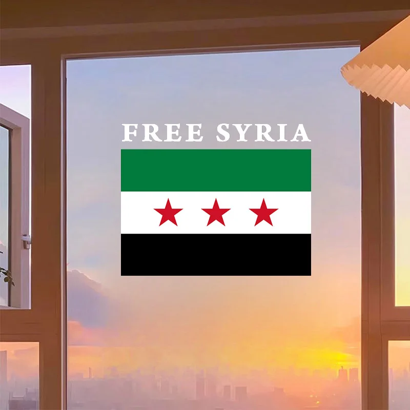 Text Free Syria & Flag Wall Stickers, Bright Wall for Home, Cabinet, Door, Refrigerator Decoration, Vinyl Car Decals, Poster