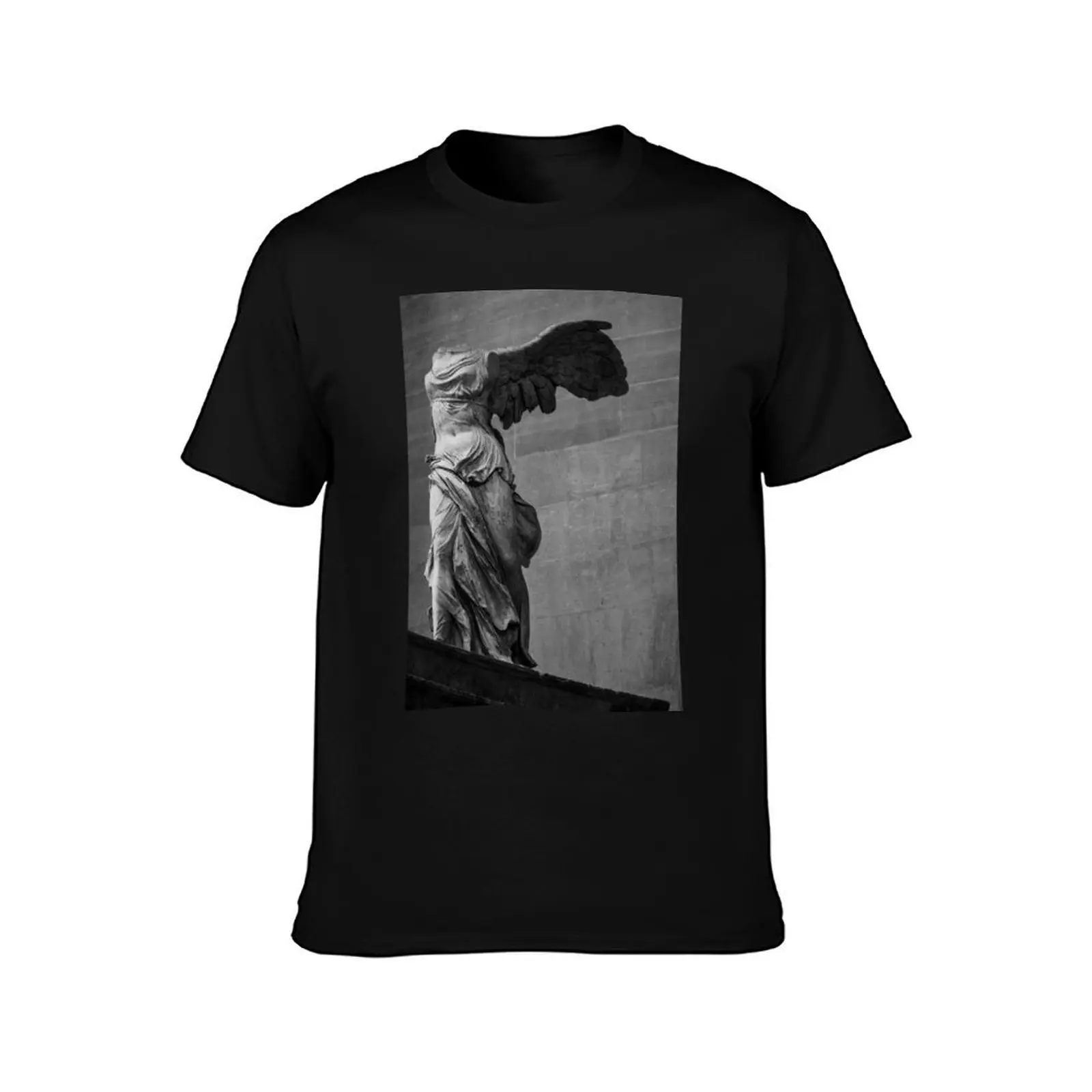Winged Victory of Samothrace Black and White T-Shirt Summer Casual Cotton Tee Oversized Streetwear Tops Vintage Graphic Print