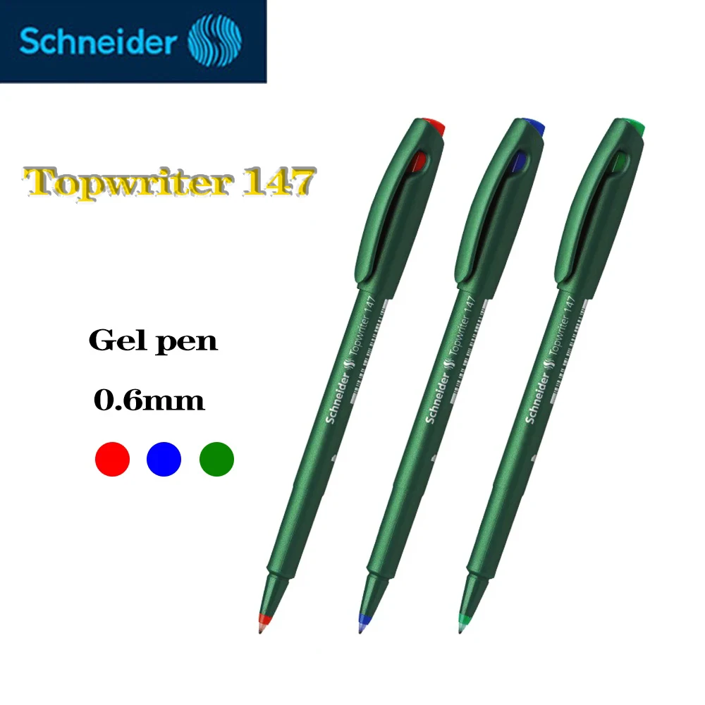 Bolígrafo de Gel alemán Schneider Topwriter 147, bolígrafo de firma de 0,6mm, escritura suave, alta capacidad, papelería para volver a la escuela, 4 Uds.