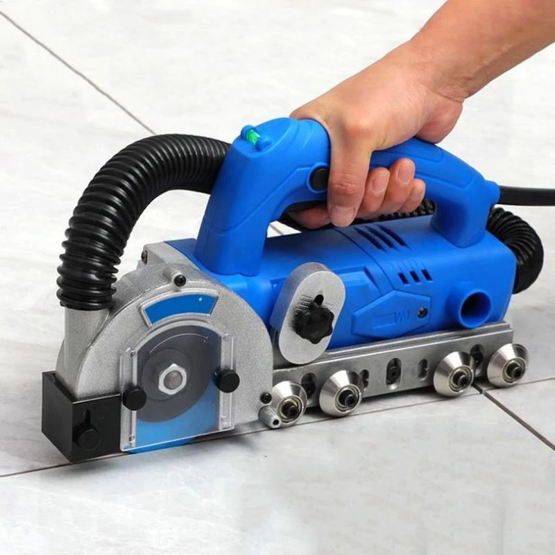 Electric Porcelain Floor Tile Seam Cleaner Dustless Slotting Construction Tool Tile Gap Cleaning Machine Grout Removal Tool