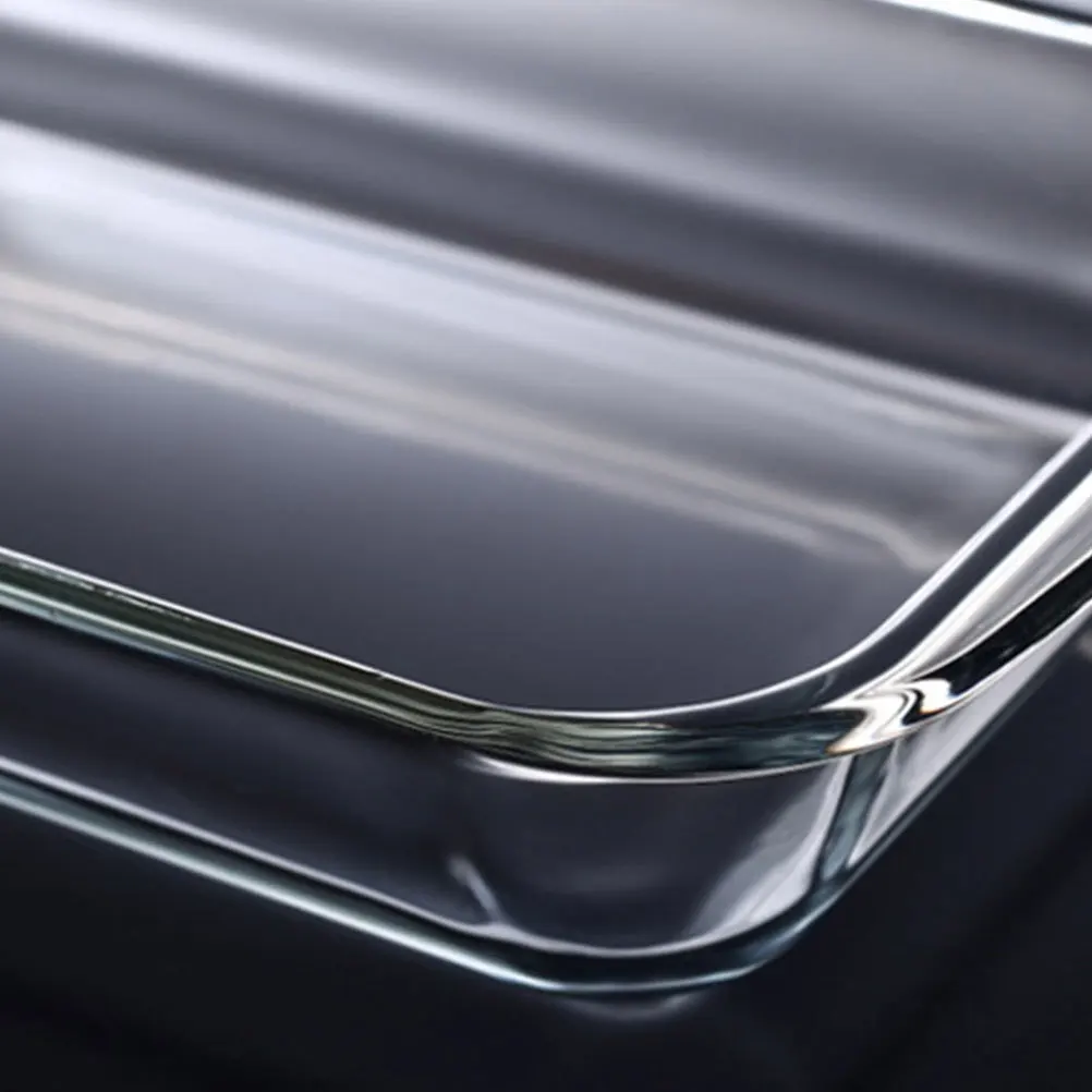 

1Pcs Tempered Glass Baking Tray Heat Resistant Rectangular Kitchen Baking Plate Microwave Oven Use Glass Pan
