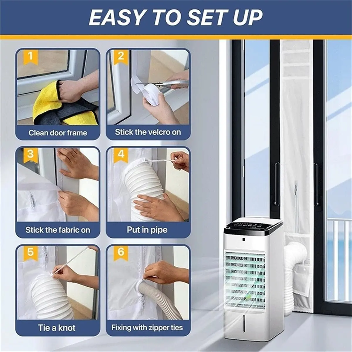 Air Conditioner Window Seal Kit Sliding Door Portable AC Tumble Dryer Quick Easy Installation Tight Air Seal Accessories