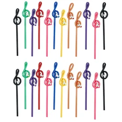 24Pcs Students Note Pencils Musical Note Pencils with Eraser Colorful Music Pencils Wooden Treble Clef Bent Pencil