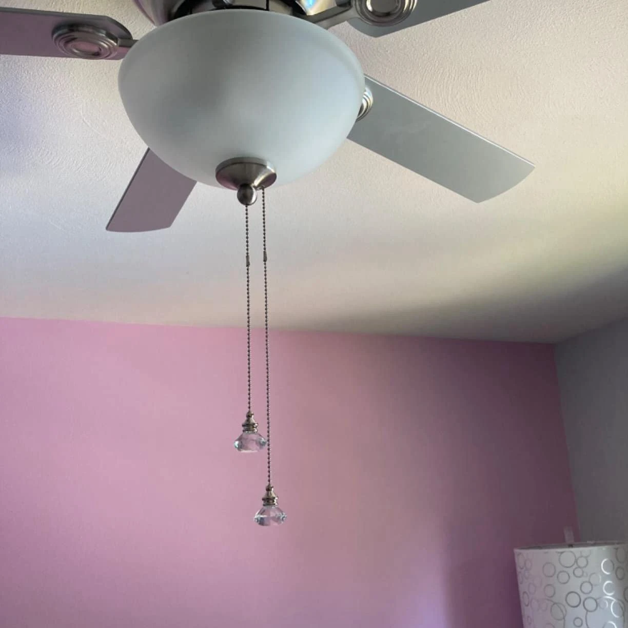 

A24R 2 Pcs Crystal Pull Chains Ceiling Fan Chain Extension Fan Pull Chain Pendant 50Cm Ceiling Fan Chain Extender Ornament