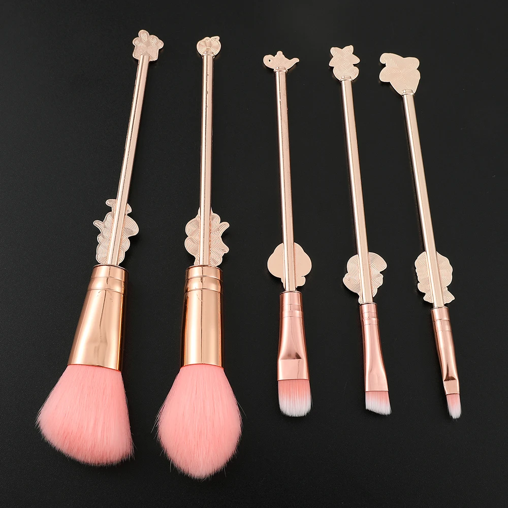 애니메이션 백설공주 인어 엘사 신데렐라 재스민 메이크업 브러쉬, 코스프레 액세서리, 여성 메이크업 도구, 세트당 5 개