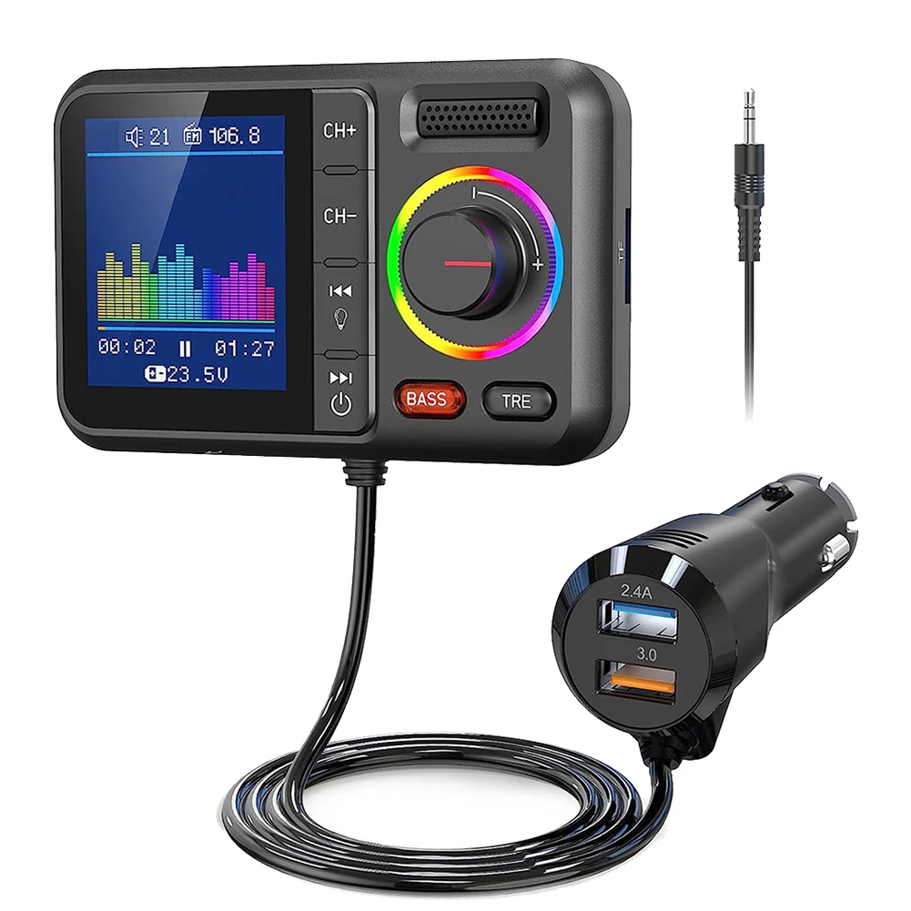 

Hands-free Car MP3 Player Dual USB Fast Charging Car Audio Driving Experience 12-24V Voltage For Car Use For Smartphones