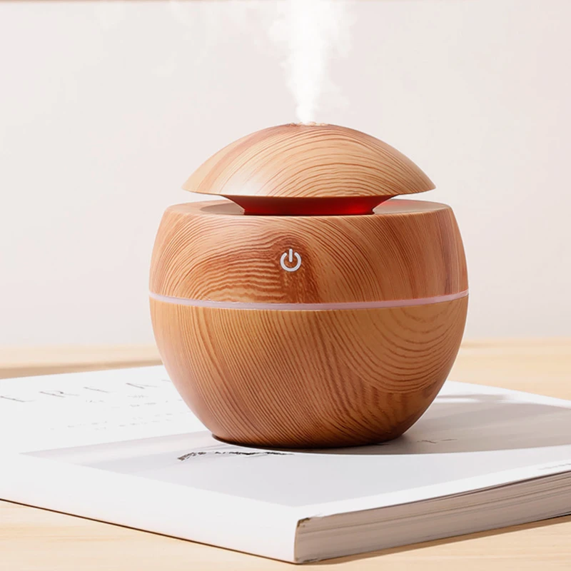 USB Ultrasonic Cool Mist Sprayer Essential Oil Fragrance Mini Home Wood Grain Air Humidifier Electric Air Aroma Diffuser Purifie