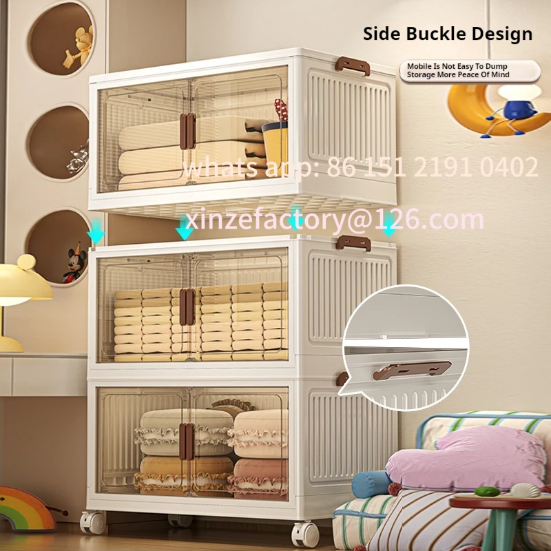 

Customizable 2025 Folding Living Room Cabinet Multifunction Closet Organizer With Wheel Stackable Sundries Large Capacity Storag