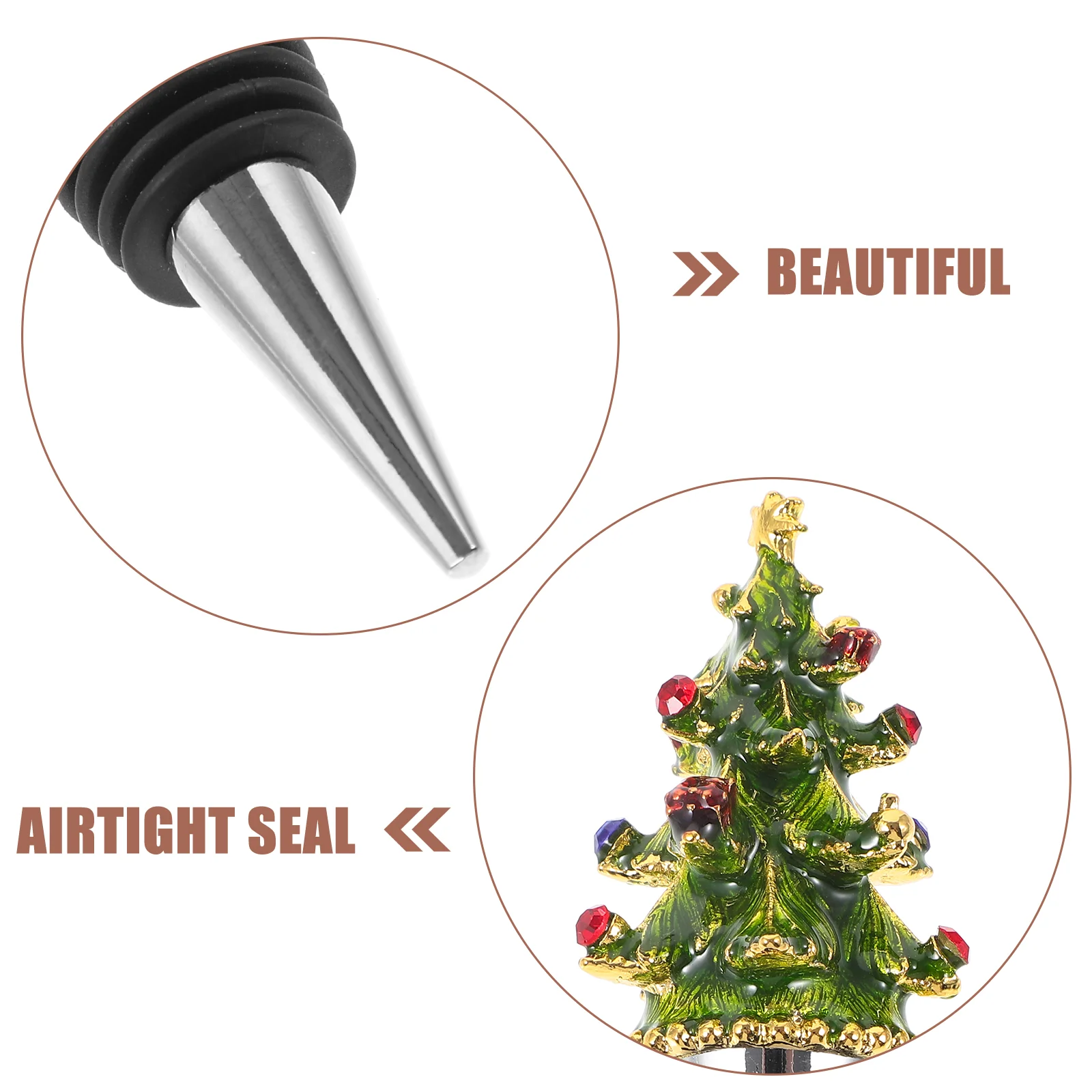 Enamel Christmas Series Bottle Stoppers Tree Bottles Accessories Gifts for Women Alcohol Tool Bulk Holiday