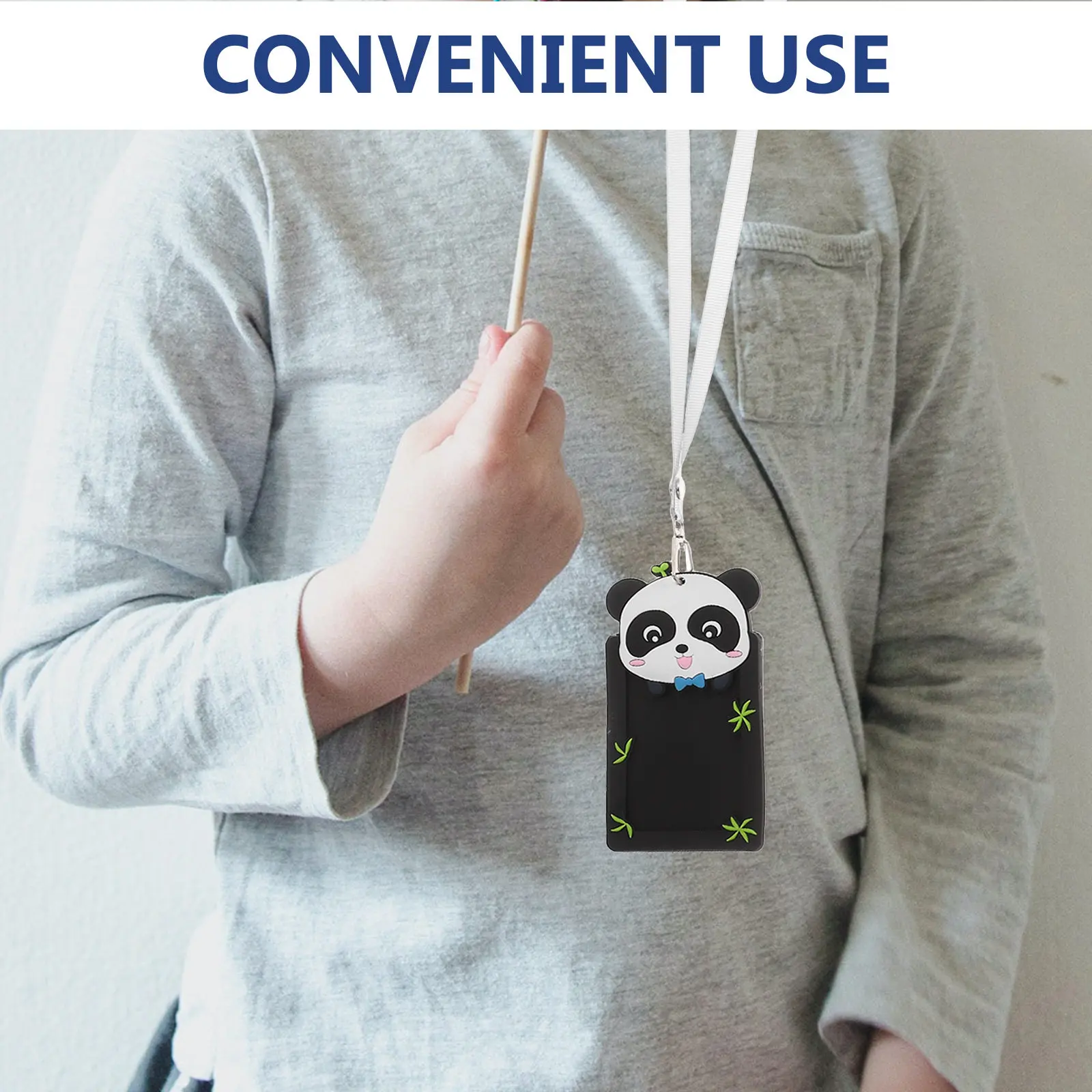 Waterproof Soft PVC Card Holder Christmas Stocking Stuffers Lanyard Cute Cartoon Design Student Badge Neck Pouch