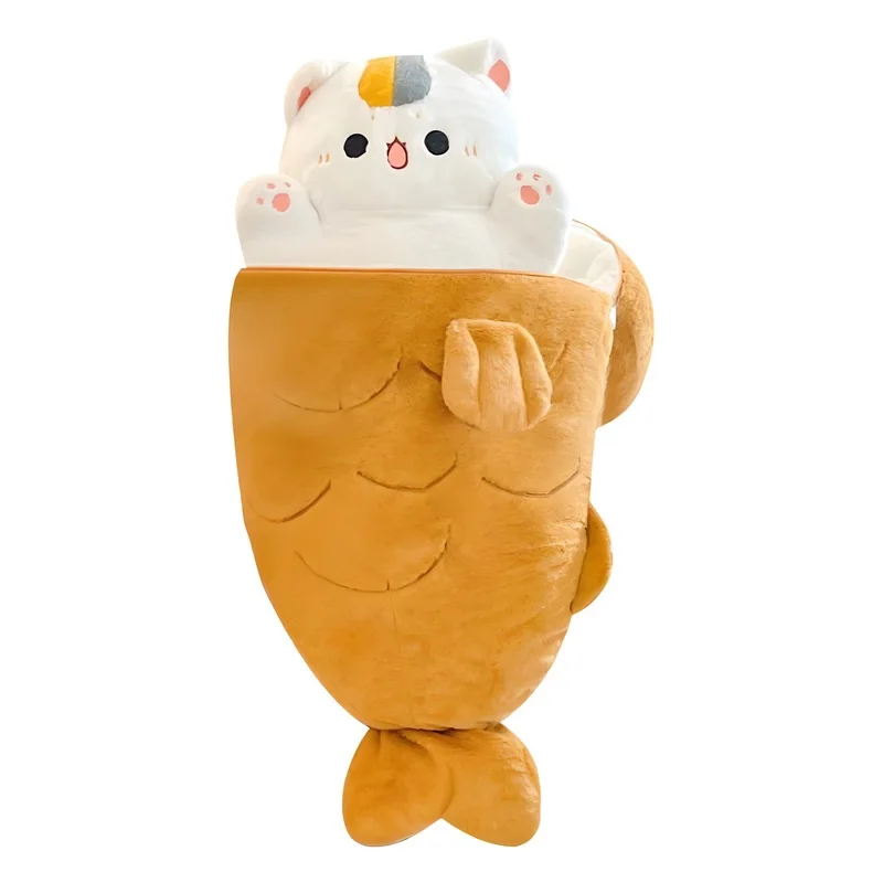 30/40cm kawaii taiyaki gato brinquedo de pelúcia anime figura coelho escondendo em cenoura animais plushie lance travesseiro para crianças presente natal