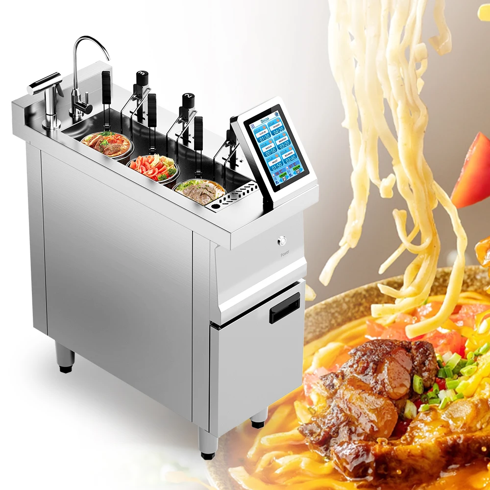 Commercial noodle machine electric noodle cooking 3-head intelligent automatic lifting ramen noodle machine