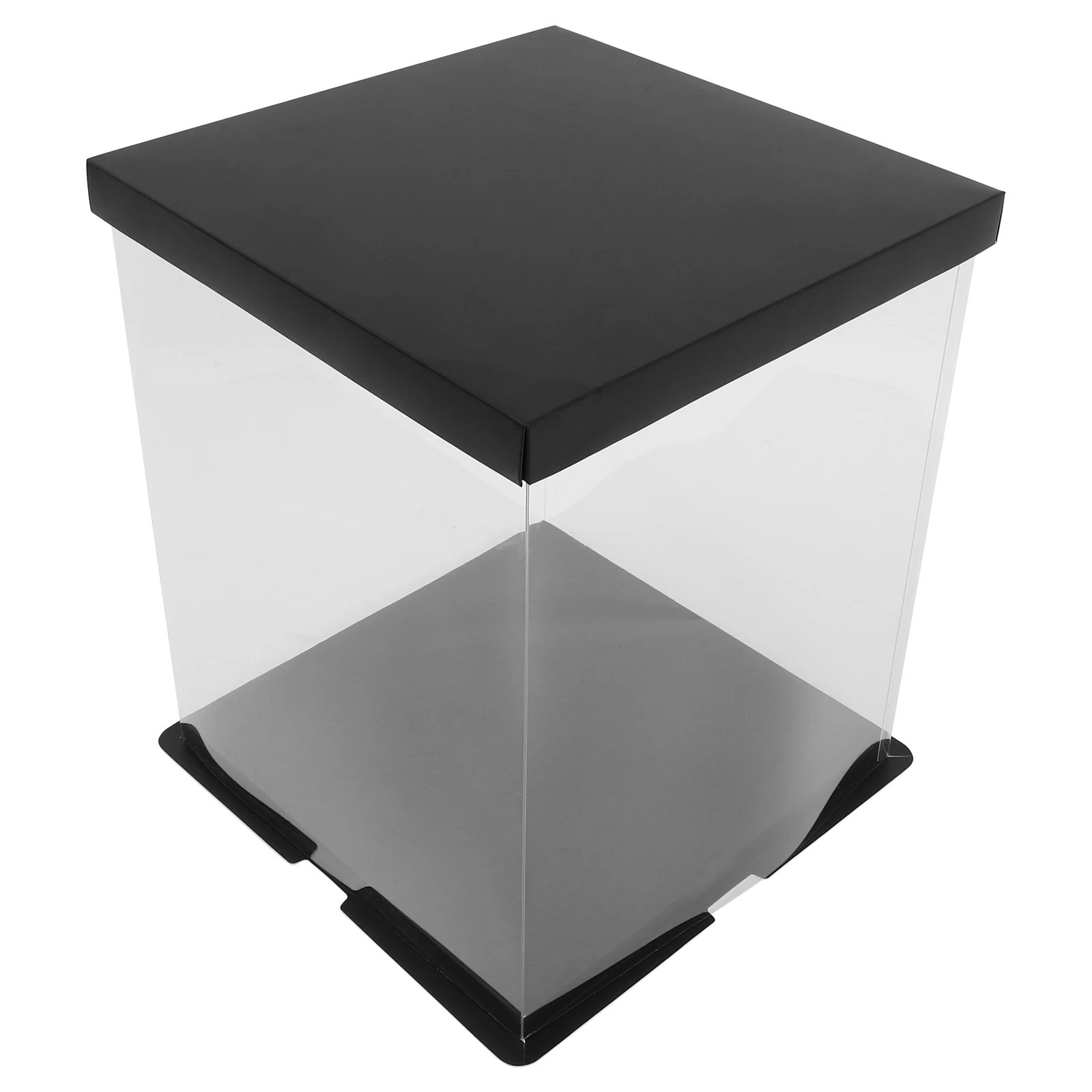 

Sturdy Clear Cake Box Transparent Container Portable Storage Holder For Artwork Craft Small Display Case Fashionable