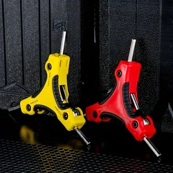 Folding Hexagonal Star Key Cr-V Steel Portable Screwdriver Tool Metric Folding Hexagonal Wrench Kit Red Yellow