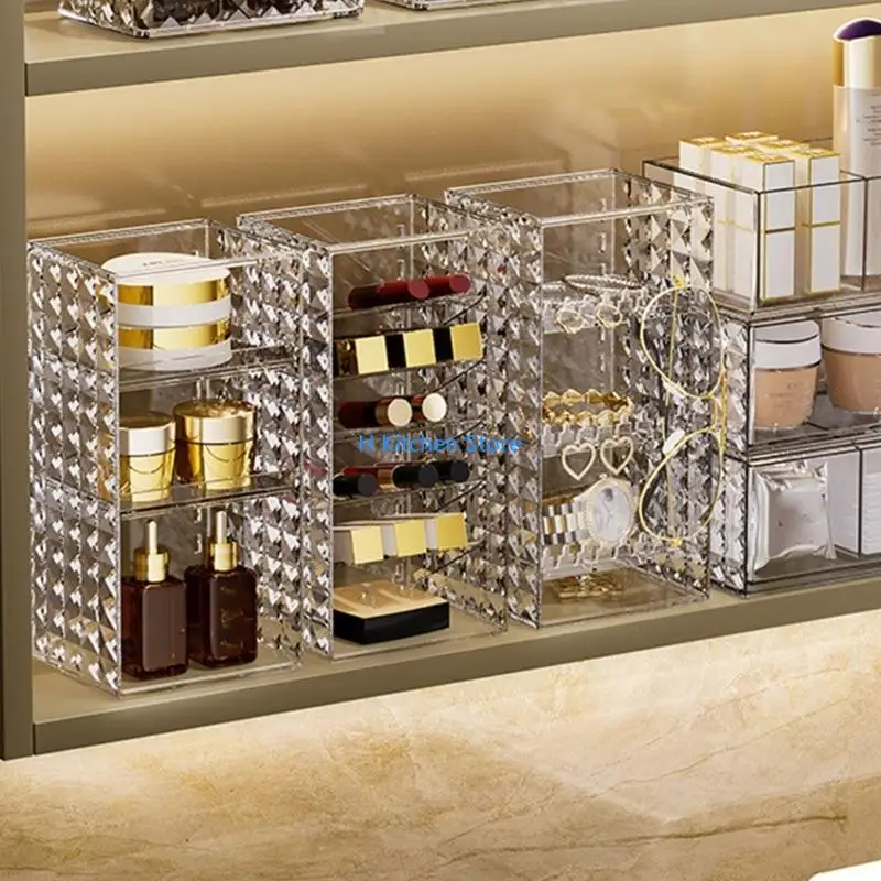 

16FC Diamond Patterm Makeup Jewelry Display Box Jewelry Holder Holder