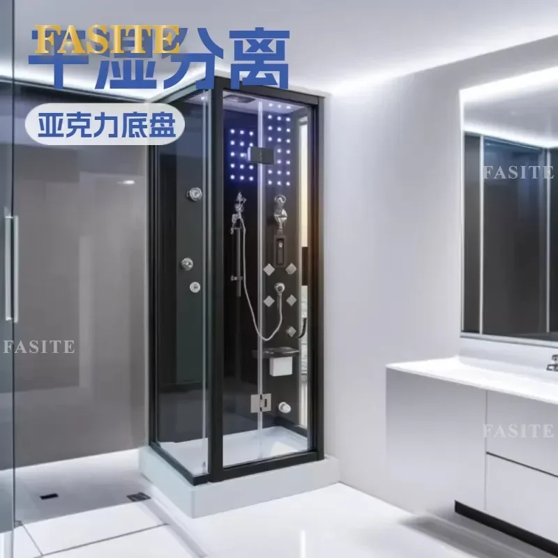 For Household Integral Shower Steam Room Single Wet Dry Separation Acrylic Top Chassis Sauna Sweat Steam Bath Cabin