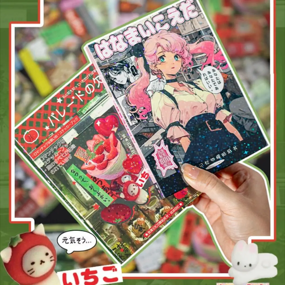 45Sheets Y2K Style Japanese Comic Stickers Coated Paper Unique Designs Retro Decorative Stickers Non-Repetitive Water-resistant