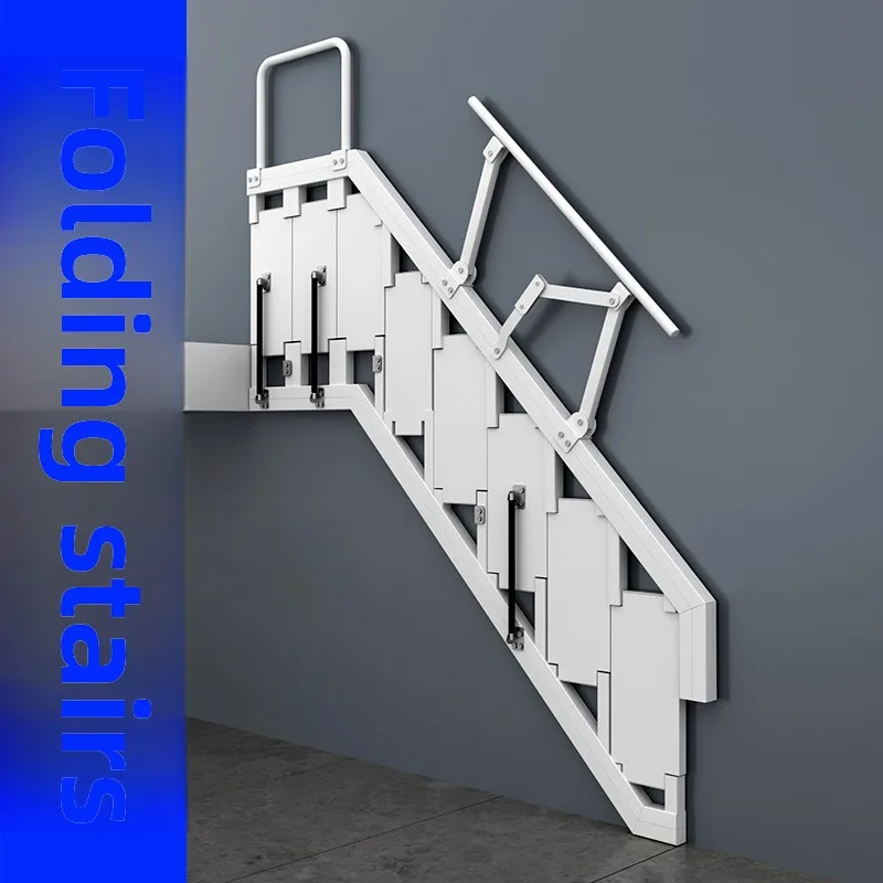 Folding stairs against the wall Household attic stairs Side wall step ladder loft Duplex indoor small apartment escalator