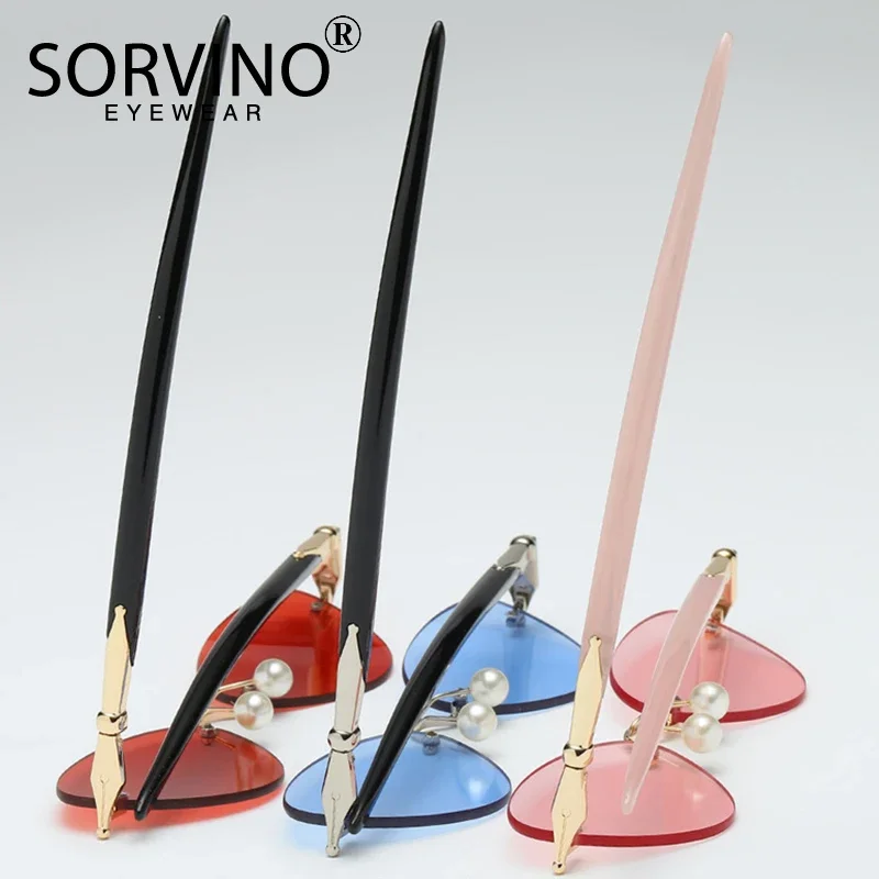 SORVINO occhiali da sole senza montatura per donna UV400 rosa rosso occhiali triangolo Cat Eye occhiali da sole femminili lenti TR90 occhiali da