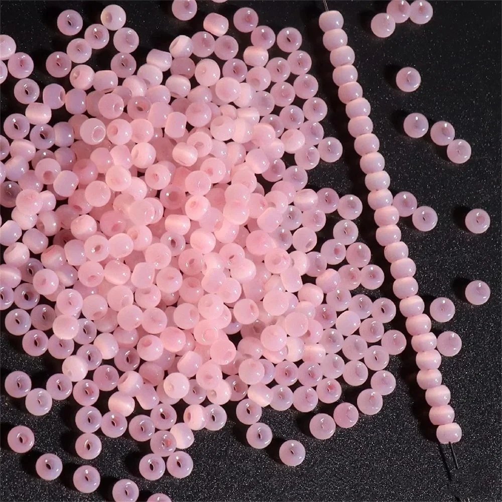 260Pcs 4mm Cat Eye Beads 6/0 Smooth Imitation Jade Glass Seedbeads For DIY Jewelry Making Charm Bracelet Necklace Accessories