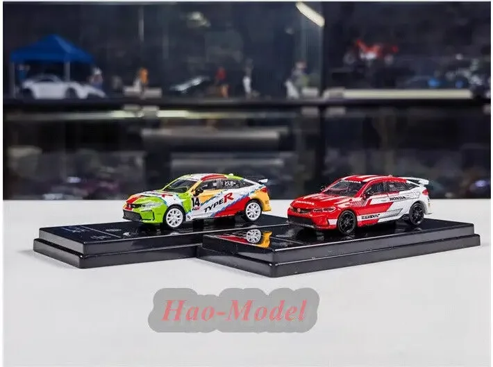 

PARA 1:64 для Honda Civic Type R FL5 Racing, литая под давлением модель автомобиля из сплава, игрушки для мальчиков, подарки на день рождения, коллекция хобби, моделирование