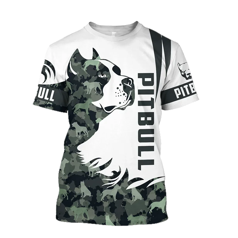 Graphic Tee Men's Clothing Large T-shirt with Carton Dog inFull Print Summer Leisure Short Sleeve unique