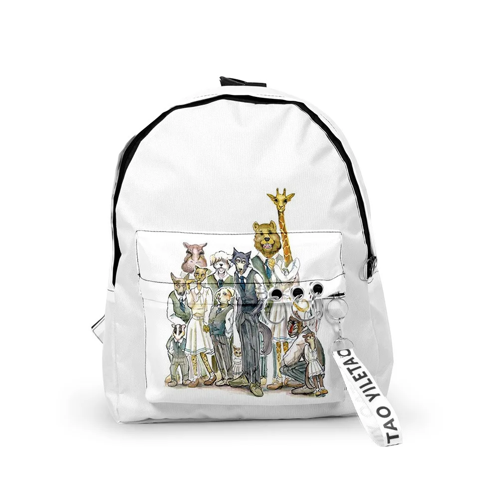 

Hip Hop Youthful Animal Rhapsody School Bag Notebook Backpacks Boys/Girls 3D Print Oxford Waterproof Key Chain Small Travel Bags