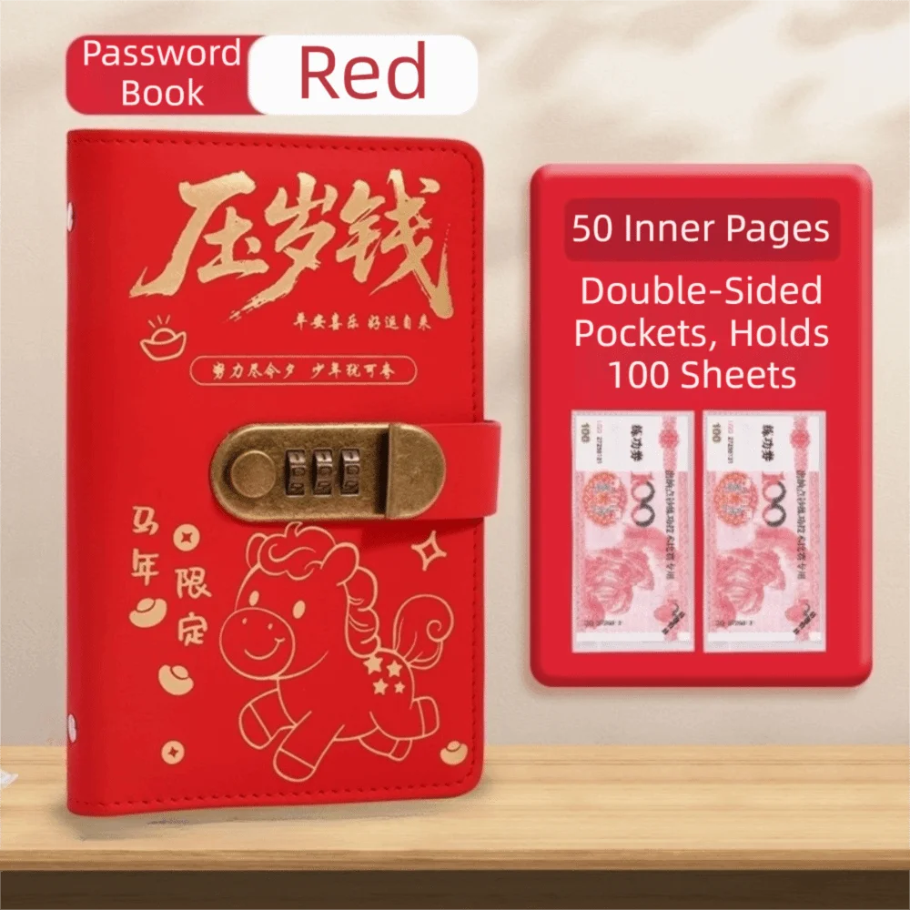 50Sheets Saving Money Binder PU Leather Loose-leaf Colorful Shine Budget Binder Refillable Savings Handbook Planner Organizer