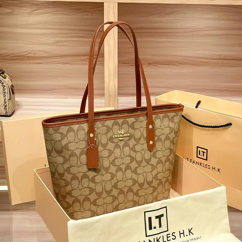 

2025 New large-capacity fashion and casual portable leather shoulder cowhide tote bag for women