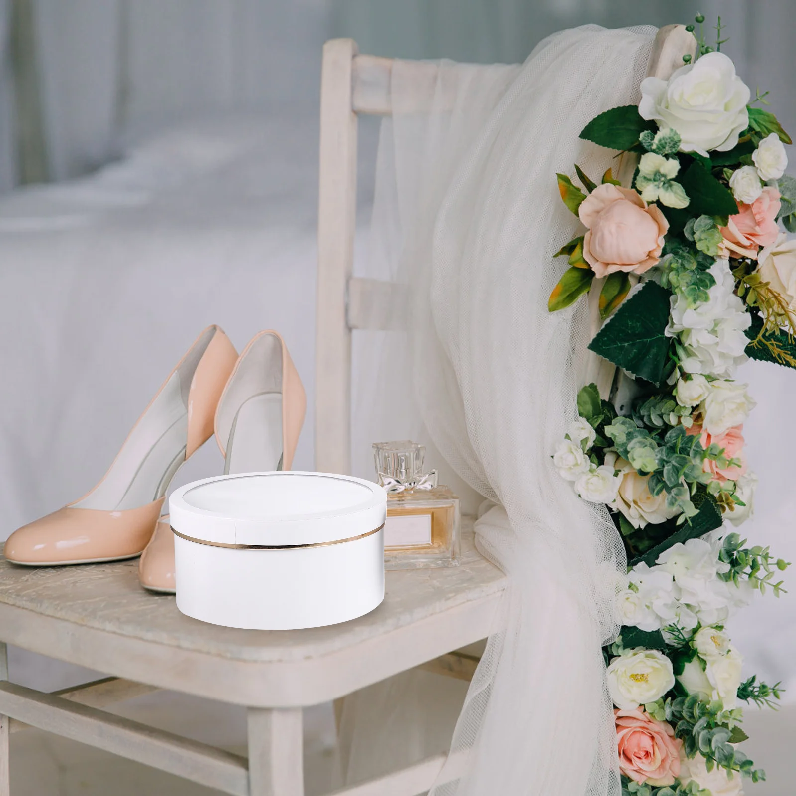 

2Pcs Flower PVC Coated Paper Material Strong Durable Storage Box Flower Boxes Present Boxes Floral Favor Boxes,