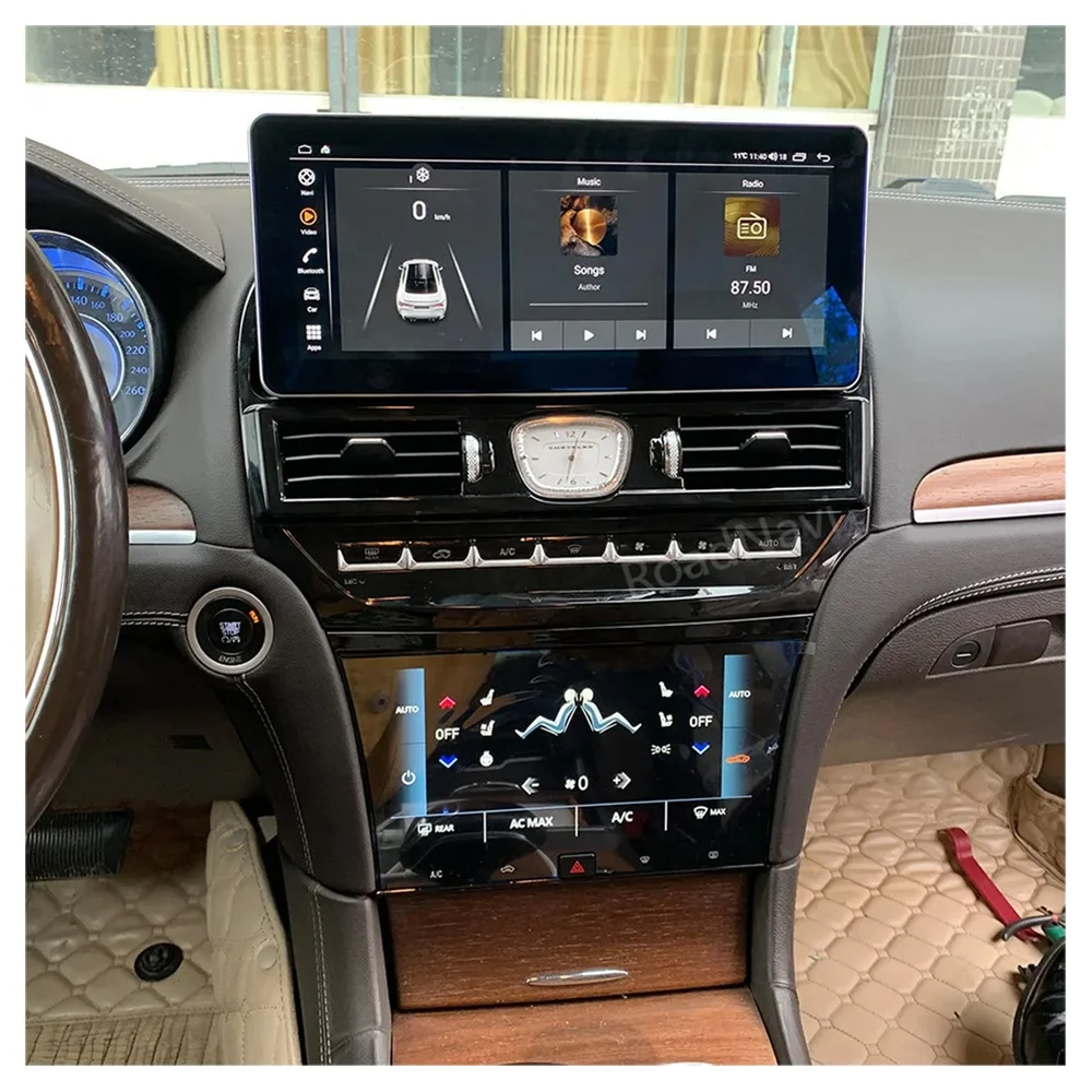 Panel de CA de Radio de 12,3 + 9,66 pulgadas para Chrysler 300C 2011-2015 reproductor de DVD para coche estéreo Auto GPS Navi Carplay