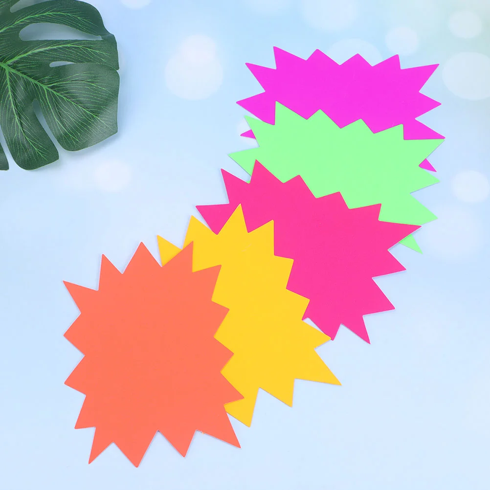 80 Pcs Fluorescent Paper Price Tag Label for Commerce Garage Sales Pricing Sign Stickers Goods Retail