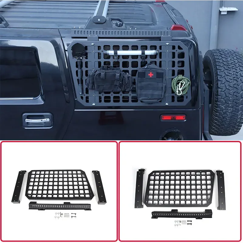 For Hummer H2 2003-2009 Aluminum Alloy black car trunk outside multi-function luggage rack car exterior modification accessories