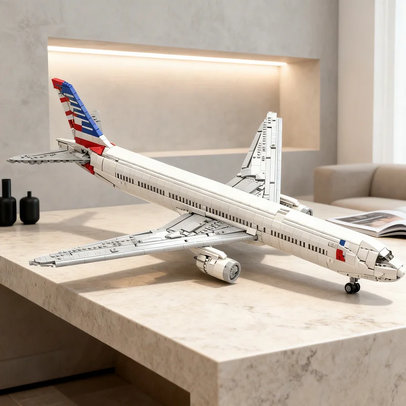 2248pcs MOC American Airlines 300er Creative Advanced Model Building Blocks Hero SciFi Pirate Voyage Fortress Engine Toy Gift
