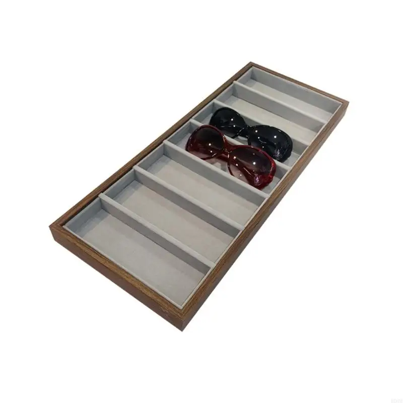 Eleganter Brillenhalter aus Holz und Flanell innen B03E – Detail 10