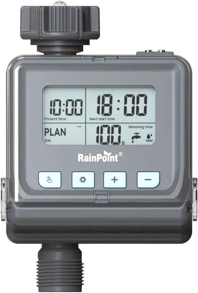 

Smart Water Timer for Garden Hoses - 3 Preset Programs, Rain Delay, Outdoor Sprinkler Timer