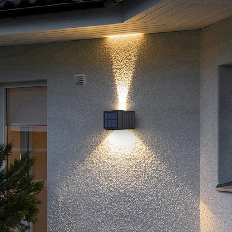 

LED Solar Wall Light Adjustable Brightness Landscape Ambient Light Outdoor Garden Wall Decoration Wall Light