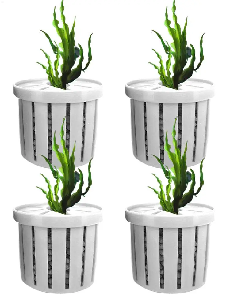 Aquarium-Pflanzkörbe für Zuhause, 4 Stück, Stabile Pflanzgefäße für Fischbecken, Pflanzhalter für Wasserspiele – Detail 5