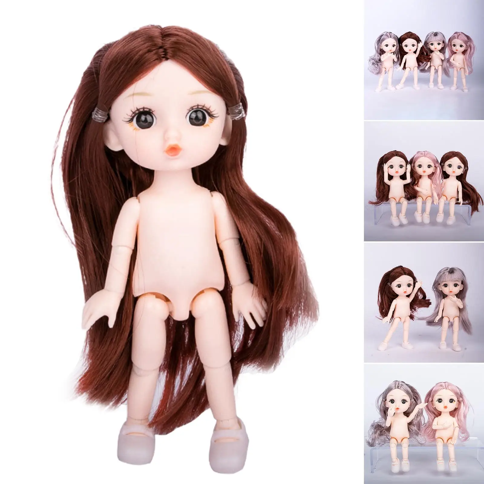 Preciosa muñeca de moda de 16cm, articulaciones flexibles, juego de simulación, juego de juguete para juguete