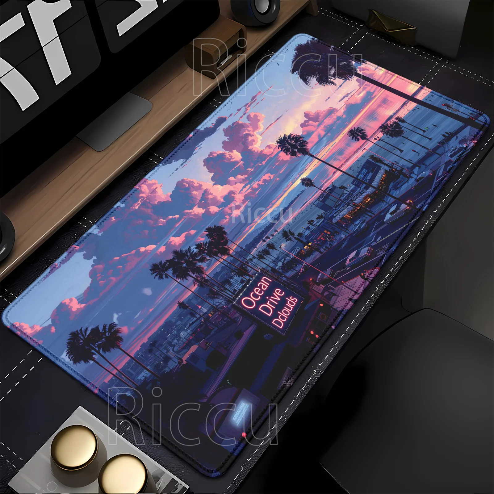 sunset beach Scenery Mouse Pad Large Anti-Slip Rubber Gaming Mousepad Office Game HD Printing 400x900mm overlock XXL Desk Mat