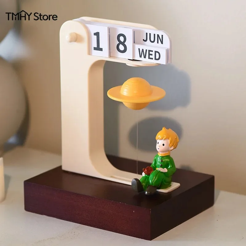 Creative Levitating Planet Perpetual Calendar Desktop Decor Ornament Premium Tabletop Craft Decoration for Home & Gift JJ4672